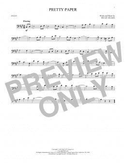 page one of Pretty Paper (Cello Solo)