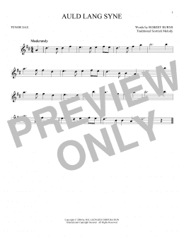 page one of Auld Lang Syne (Tenor Sax Solo)