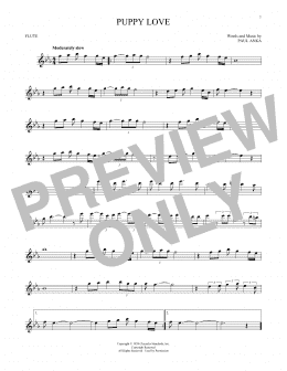 page one of Puppy Love (Flute Solo)