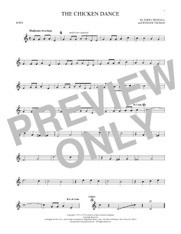 page one of The Chicken Dance (French Horn Solo)