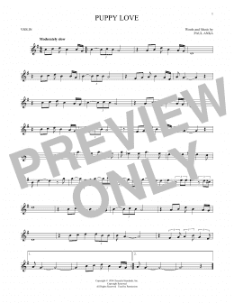 page one of Puppy Love (Violin Solo)
