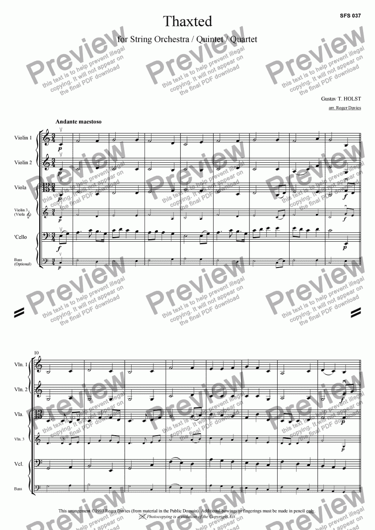 Thaxted I Vow To Thee My Country Download Sheet Music Pdf File