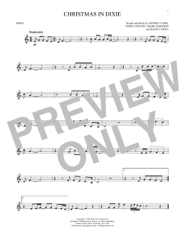 page one of Christmas In Dixie (French Horn Solo)