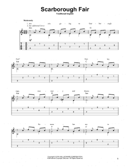 page one of Scarborough Fair (arr. Mark Phillips) (Solo Guitar)