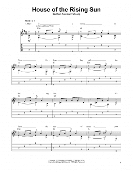 page one of House Of The Rising Sun (arr. Mark Phillips) (Solo Guitar)
