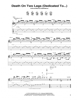 page one of Death On Two Legs (Guitar Tab)