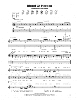 page one of Blood Of Heroes (Guitar Tab)