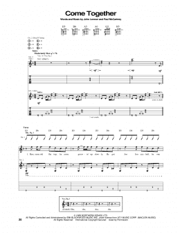 page one of Come Together (Guitar Tab)
