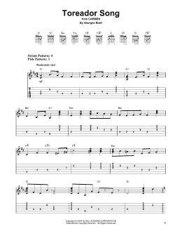 page one of Toreador Song (Easy Guitar Tab)