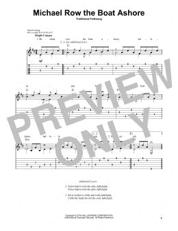 page one of Michael Row The Boat Ashore (arr. Mark Phillips) (Solo Guitar)