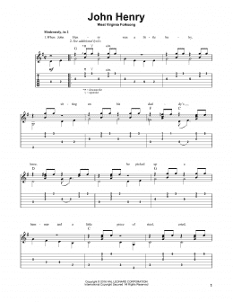 page one of John Henry (arr. Mark Phillips) (Solo Guitar)