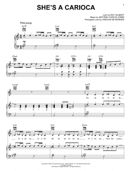page one of She's A Carioca (Piano, Vocal & Guitar Chords (Right-Hand Melody))