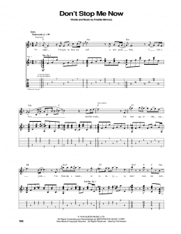 page one of Don't Stop Me Now (Guitar Tab)