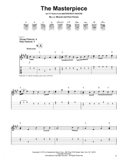 page one of The Masterpiece (Easy Guitar Tab)