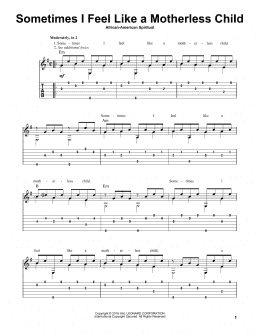 page one of Sometimes I Feel Like A Motherless Child (arr. Mark Phillips) (Solo Guitar)