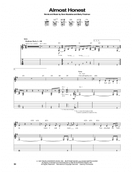 page one of Almost Honest (Guitar Tab)
