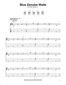 page one of Blue Danube Waltz (Easy Guitar Tab)