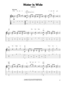 page one of Water Is Wide (arr. Mark Phillips) (Solo Guitar)