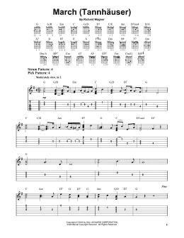 page one of March (Tannhauser) (Easy Guitar Tab)