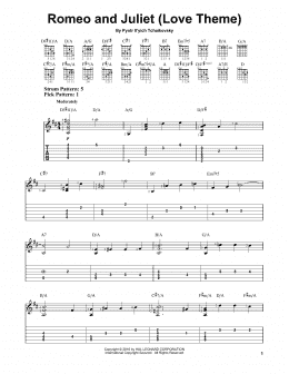 page one of Romeo And Juliet (Love Theme) (Easy Guitar Tab)