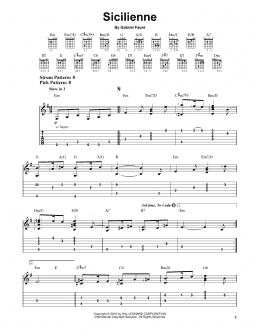 page one of Sicilienne (Easy Guitar Tab)