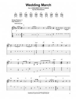 page one of Wedding March (Easy Guitar Tab)