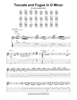 page one of Toccata And Fugue In D Minor (Toccata only) (Easy Guitar Tab)