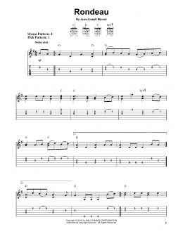 page one of Rondeau (Easy Guitar Tab)