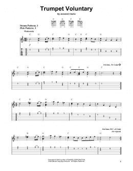 page one of Trumpet Voluntary (Easy Guitar Tab)