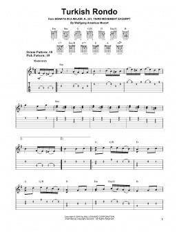 page one of Turkish Rondo (Easy Guitar Tab)