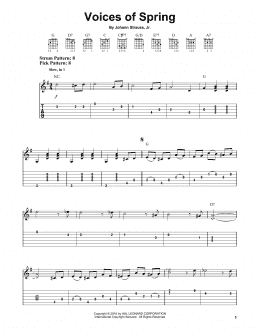 page one of Voices Of Spring (Easy Guitar Tab)