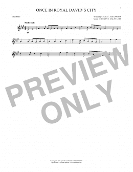 page one of Once In Royal David's City (Trumpet Solo)