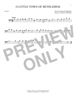 page one of O Little Town Of Bethlehem (Cello Solo)