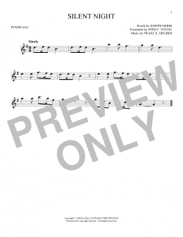 page one of Silent Night (Tenor Sax Solo)