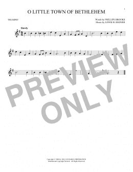 page one of O Little Town Of Bethlehem (Trumpet Solo)
