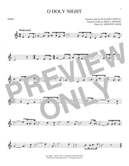 page one of O Holy Night (French Horn Solo)