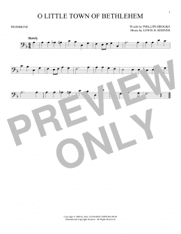 page one of O Little Town Of Bethlehem (Trombone Solo)