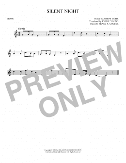page one of Silent Night (French Horn Solo)
