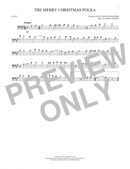 page one of The Merry Christmas Polka (Cello Solo)