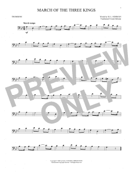 page one of March Of The Three Kings (Trombone Solo)