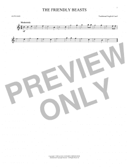 page one of The Friendly Beasts (Alto Sax Solo)