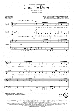 page one of Drag Me Down (arr. Mac Huff) (2-Part Choir)