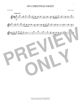 page one of On Christmas Night (Alto Sax Solo)