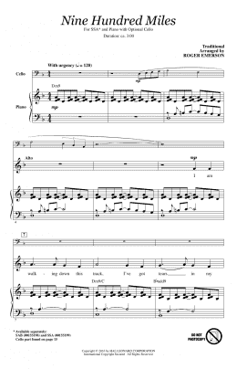 page one of Nine Hundred Miles (SSA Choir)