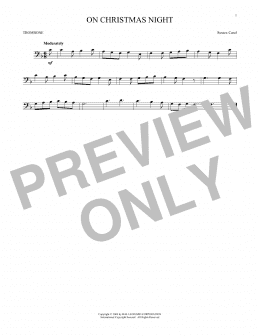 page one of On Christmas Night (Trombone Solo)