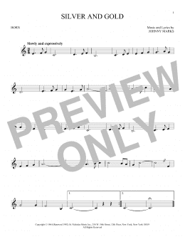 page one of Silver And Gold (French Horn Solo)
