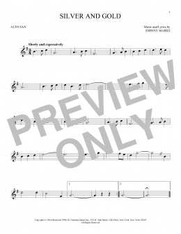 page one of Silver And Gold (Alto Sax Solo)