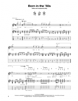 page one of Born In The 50's (Guitar Tab)