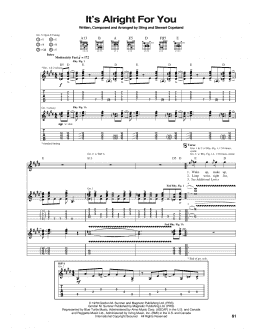 page one of It's Alright For You (Guitar Tab)