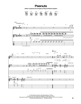page one of Peanuts (Guitar Tab)
